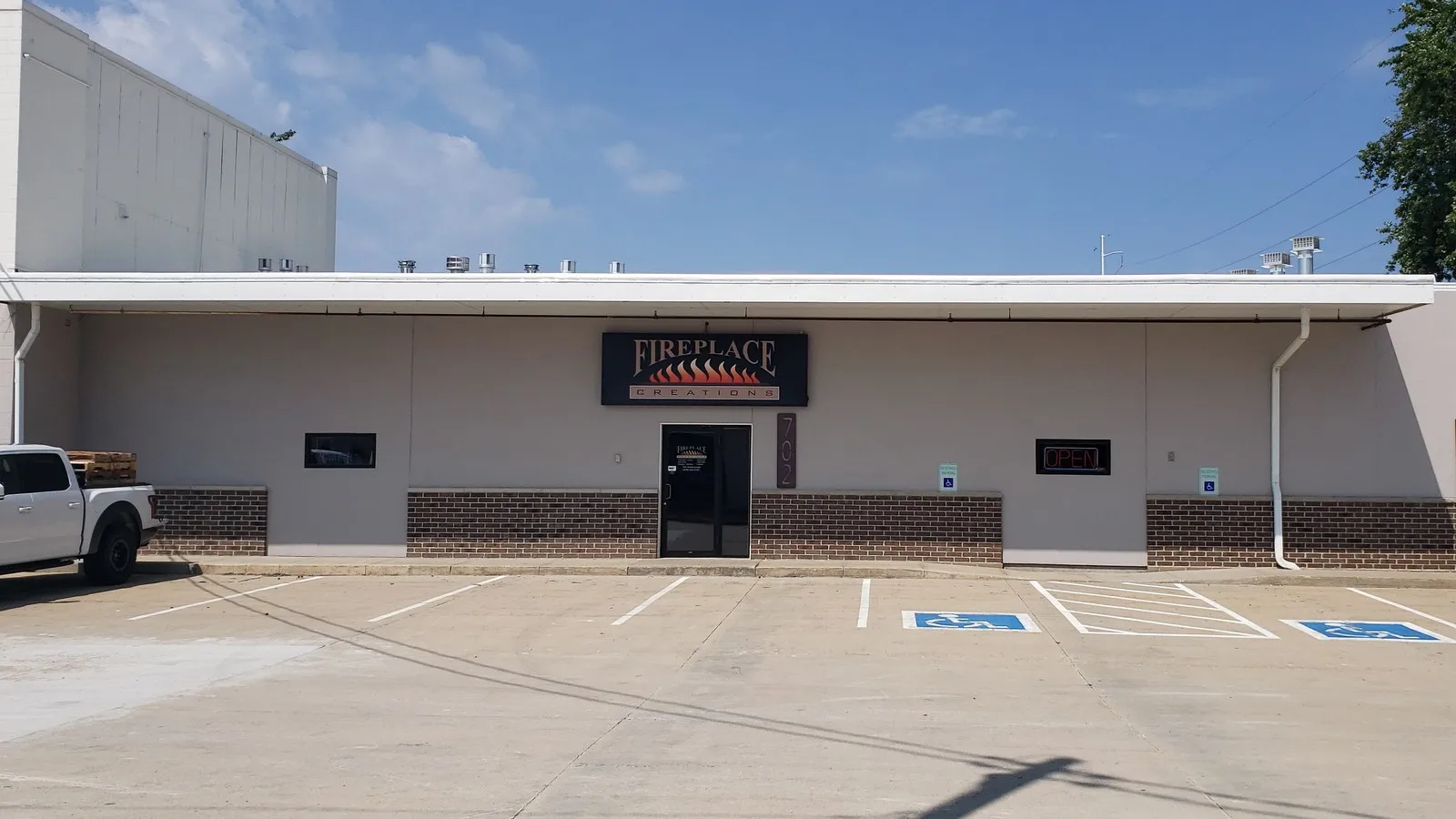 The Fireplace Creations storefront at 702 Ansborough Ave. in Waterloo, Iowa